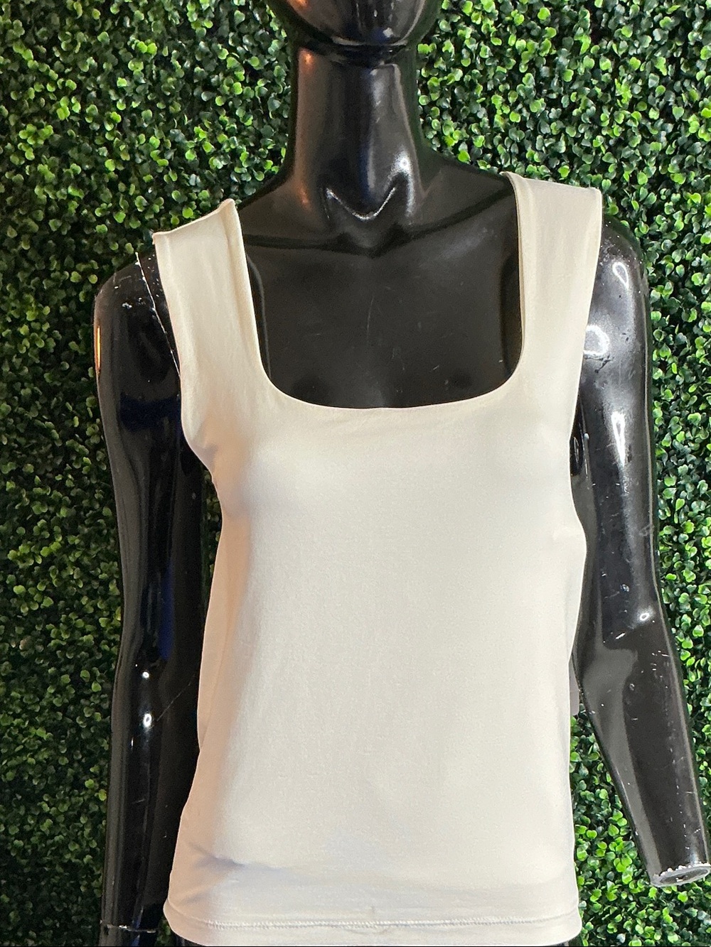 French Laundry Cream Square Neck Tank Top